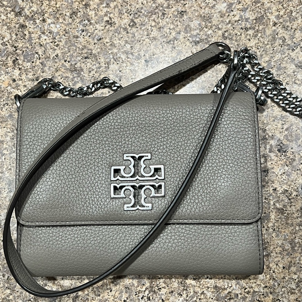 Tory Burch Britten Pebbled Leather Crossbody Bag